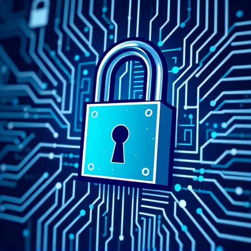 Un'immagine stilizzata che rappresenta la cybersecurity con un lucchetto digitale